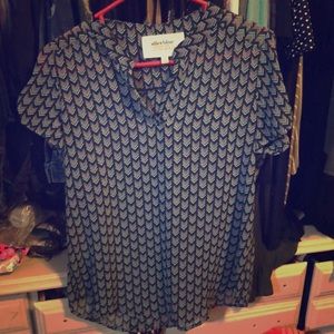 Silk short sleeve Alice Blue blouse